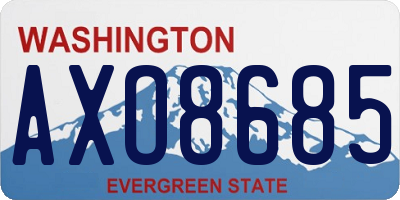 WA license plate AXO8685