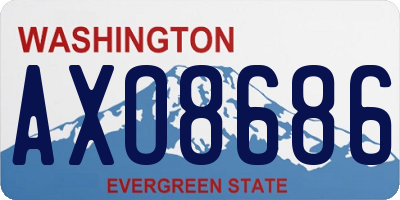 WA license plate AXO8686