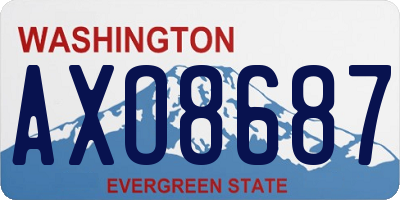 WA license plate AXO8687