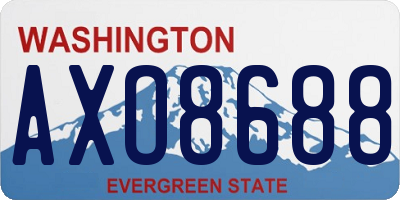 WA license plate AXO8688
