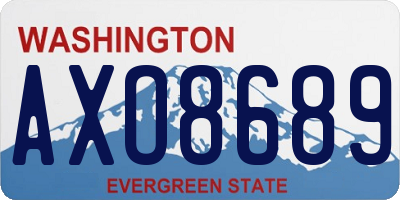 WA license plate AXO8689
