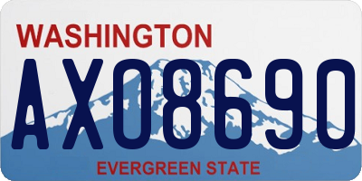 WA license plate AXO8690