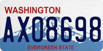 WA license plate AXO8698