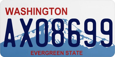 WA license plate AXO8699
