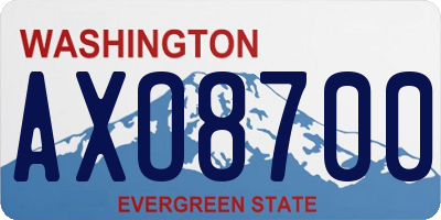 WA license plate AXO8700