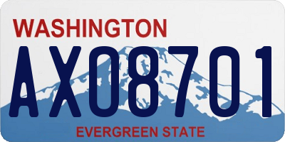 WA license plate AXO8701