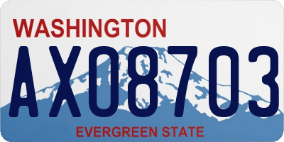 WA license plate AXO8703