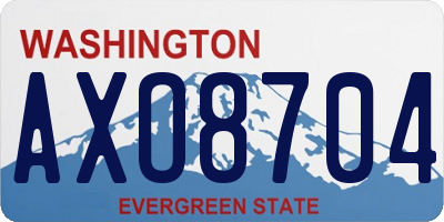 WA license plate AXO8704