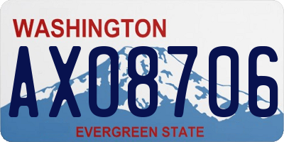 WA license plate AXO8706