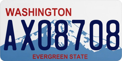 WA license plate AXO8708