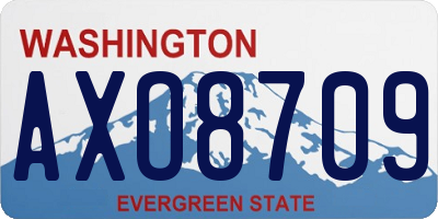 WA license plate AXO8709
