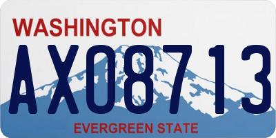 WA license plate AXO8713