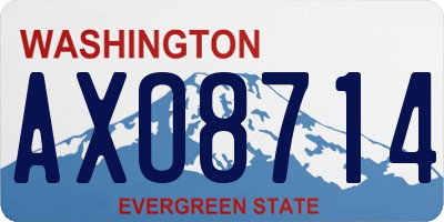 WA license plate AXO8714