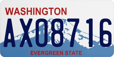 WA license plate AXO8716