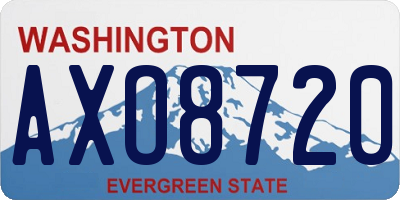 WA license plate AXO8720