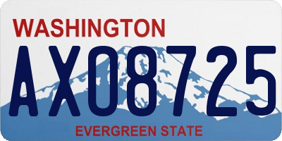 WA license plate AXO8725