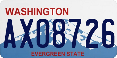 WA license plate AXO8726