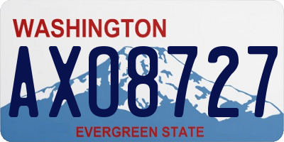 WA license plate AXO8727