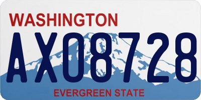 WA license plate AXO8728