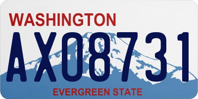 WA license plate AXO8731