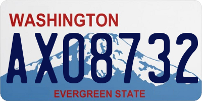 WA license plate AXO8732
