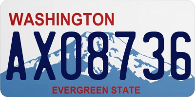 WA license plate AXO8736
