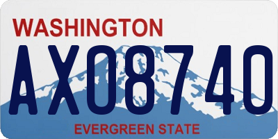 WA license plate AXO8740