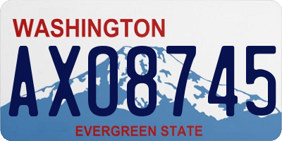 WA license plate AXO8745