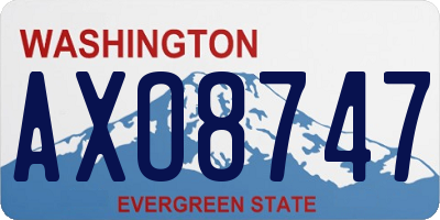 WA license plate AXO8747