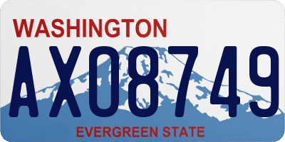 WA license plate AXO8749