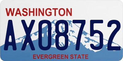 WA license plate AXO8752