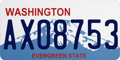 WA license plate AXO8753