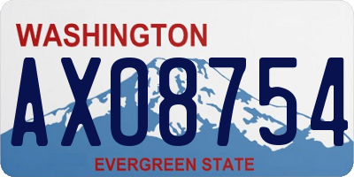 WA license plate AXO8754