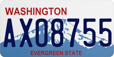 WA license plate AXO8755