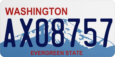 WA license plate AXO8757