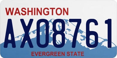 WA license plate AXO8761