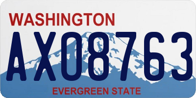 WA license plate AXO8763