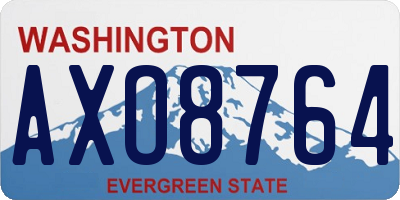 WA license plate AXO8764