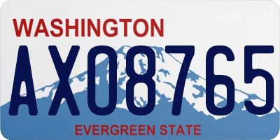 WA license plate AXO8765