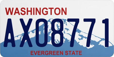 WA license plate AXO8771
