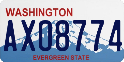 WA license plate AXO8774