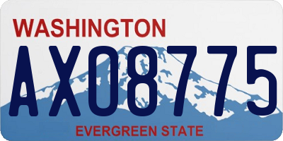 WA license plate AXO8775