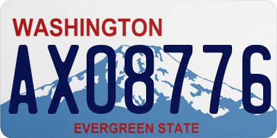 WA license plate AXO8776