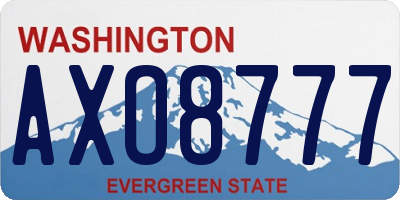 WA license plate AXO8777