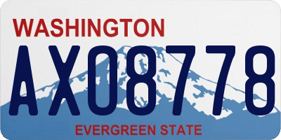 WA license plate AXO8778