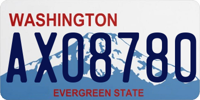 WA license plate AXO8780