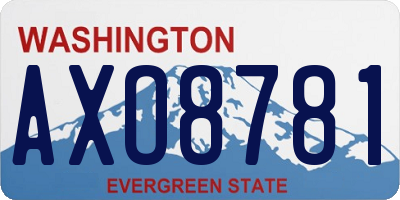 WA license plate AXO8781