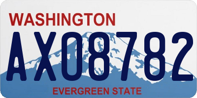 WA license plate AXO8782