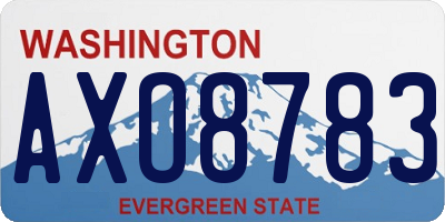 WA license plate AXO8783