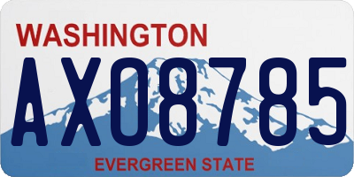 WA license plate AXO8785